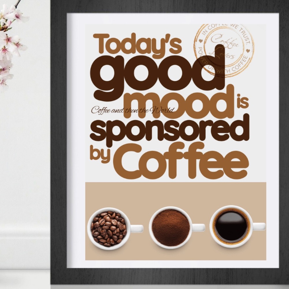 Coffee Bar Wall Art, Coffee Lovers, Kitchen Art, Office Decor 11x17 Unframed